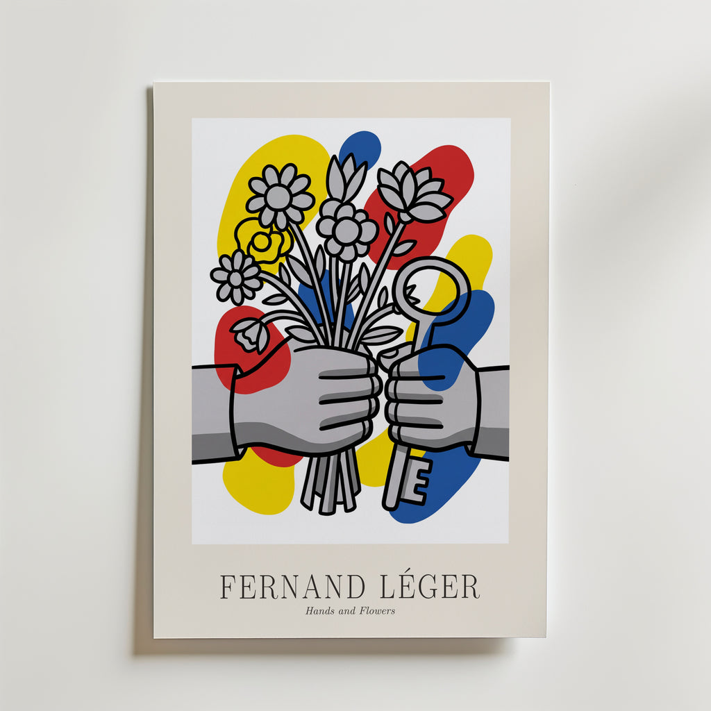 Fernand Leger Hands and Flowers Poster – med passepartout