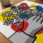 Fernand Leger Hands and Flowers Poster – närbild på papper