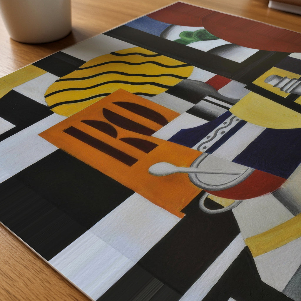 Fernand Leger Still Life with Candlestick 1922 Poster – närbild på papper
