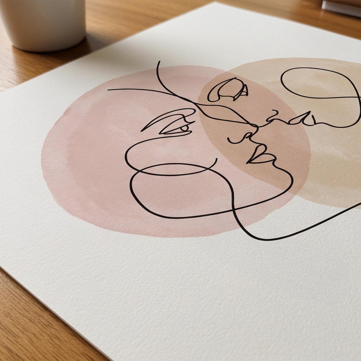 One Line Love Poster – närbild på papper