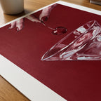 Velvet Cherry Drop Poster – närbild på papper