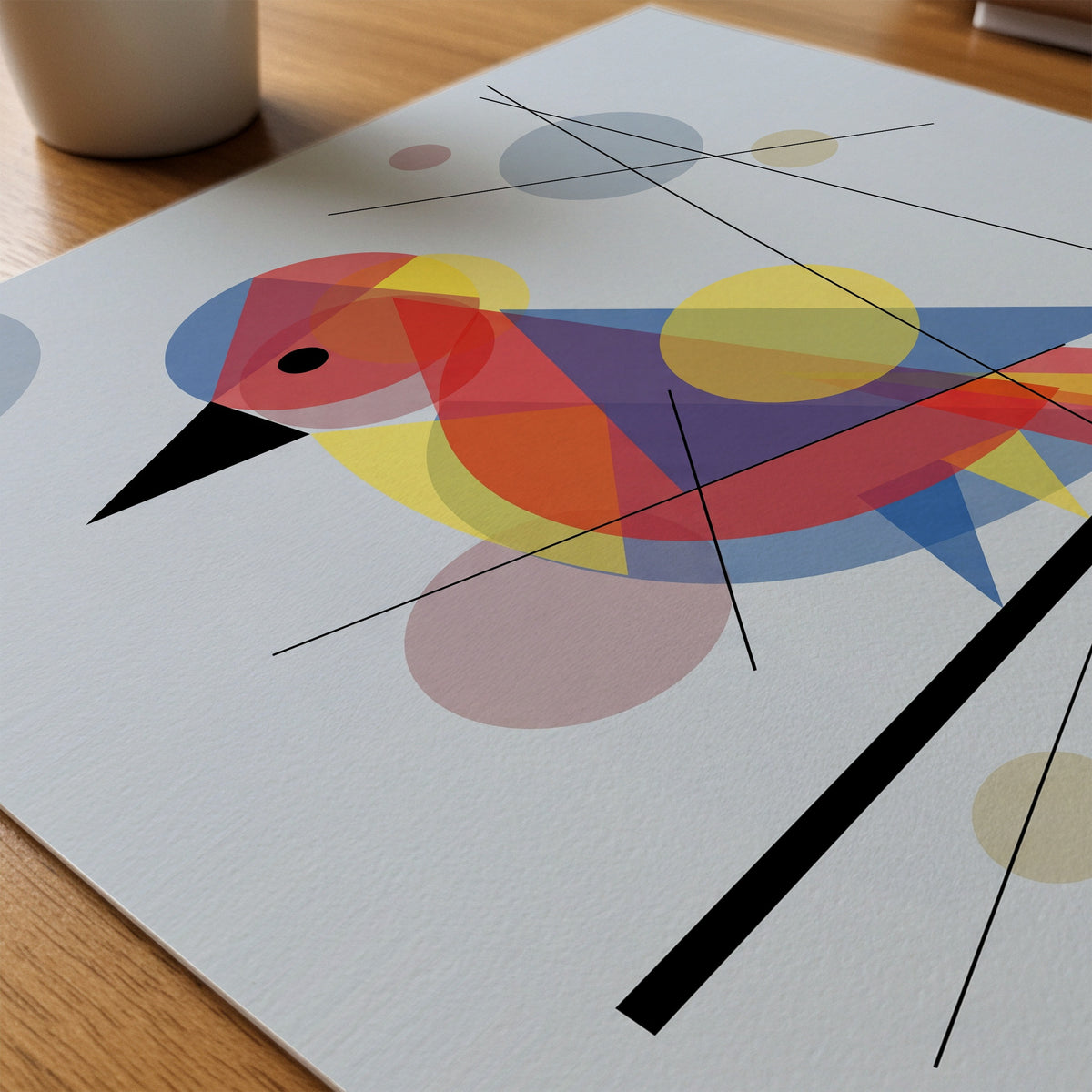 Wassily Kandinsky Bird on a Line Poster – närbild på papper
