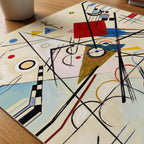 Wassily Kandinsky Lines on White Poster – närbild på papper