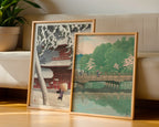 Hasui Kawase Benkei Bridge at Akasaka 1931 Poster – två posters i rum 1