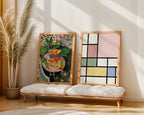 Piet Mondrian Composition in Pastel Poster – två posters i rum 1