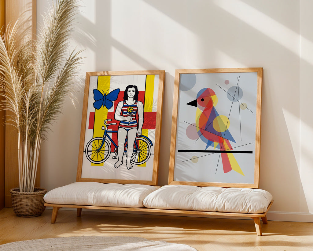 Wassily Kandinsky Bird on a Line Poster – två posters i rum 1