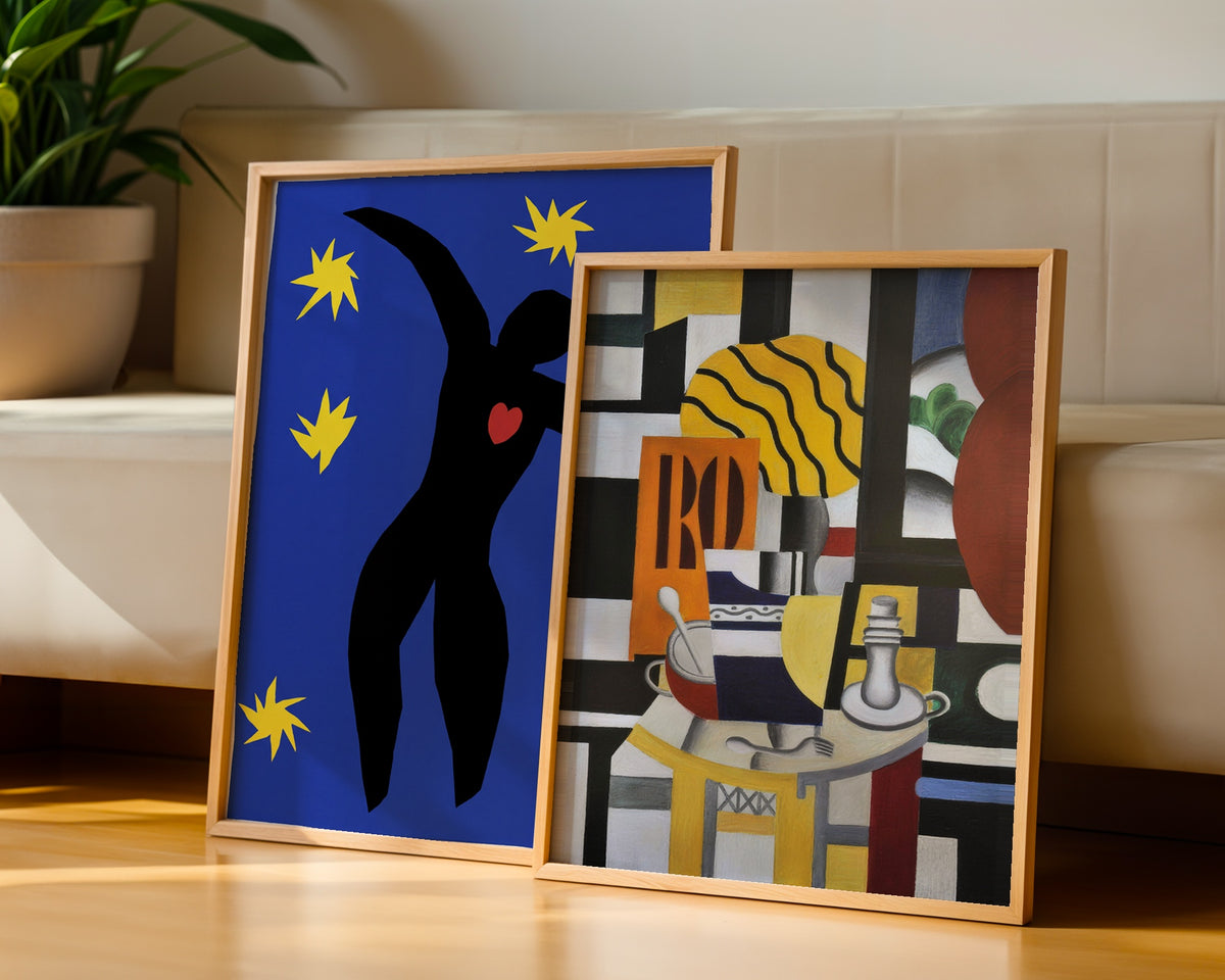 Fernand Leger Still Life with Candlestick 1922 Poster – två posters i rum 2