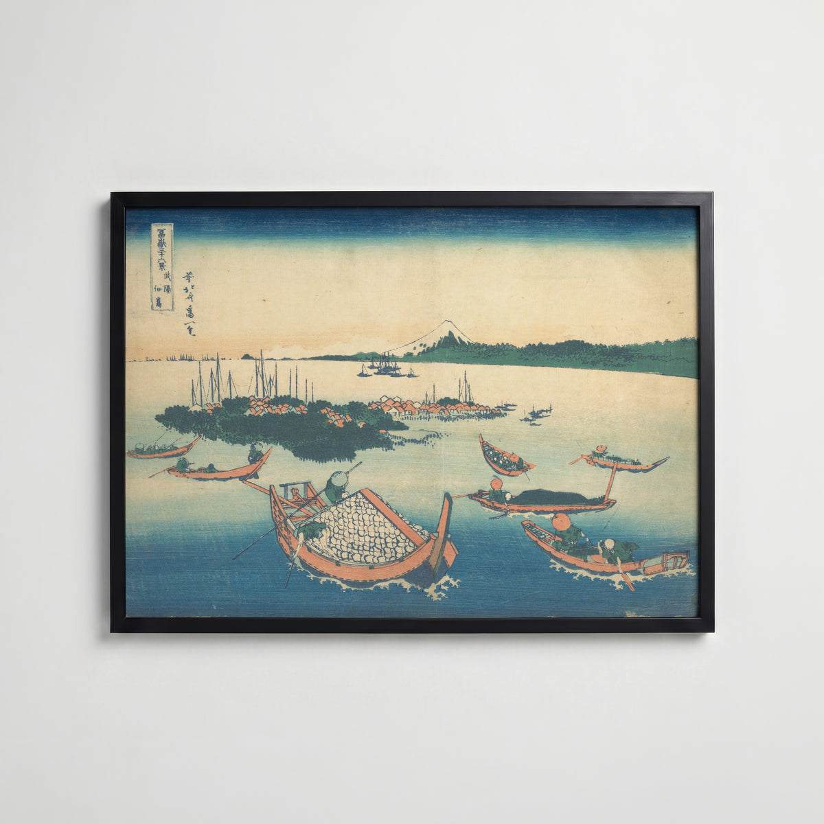 Katsushika Hokusai Tsukudajima in Musashi Province 1831 Poster – svart ram