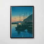 Hasui Kawase Dawn at Beppu 1928 Poster – svart ram