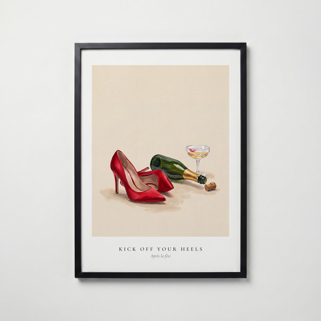 Lipstick and Linen Poster – svart ram