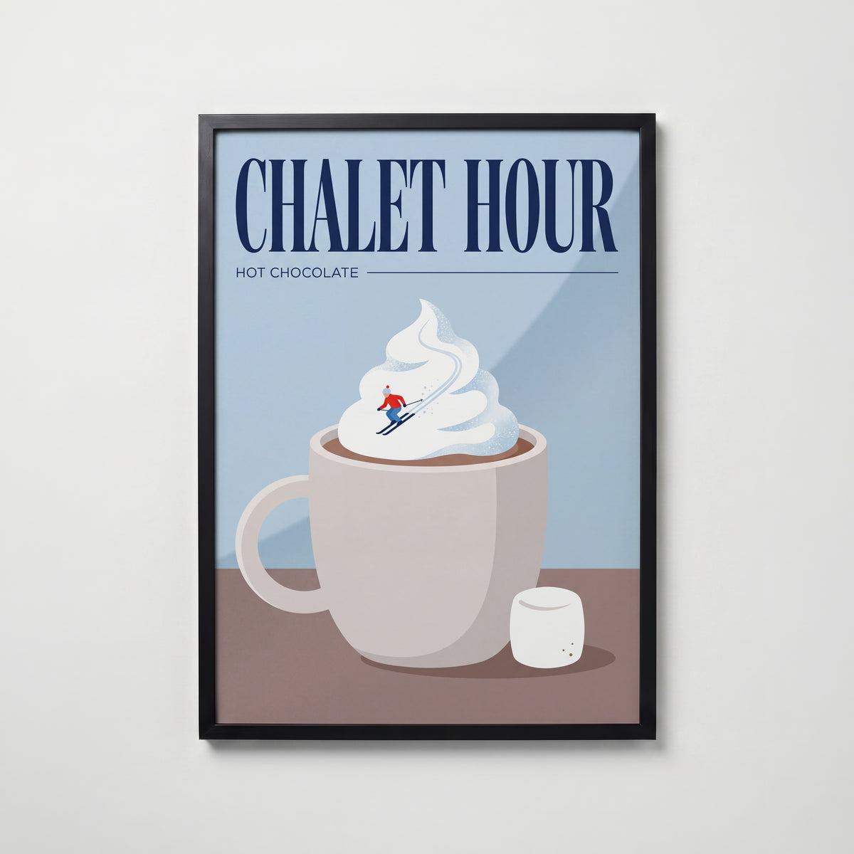 Whipped Cocoa Slope Poster – svart ram