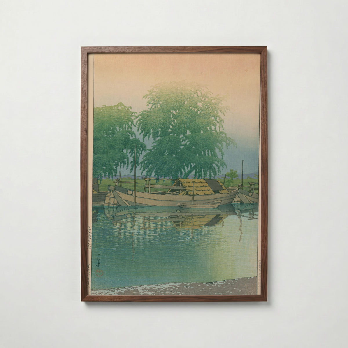 Hasui Kawase Morning at Tsuchiura 1931 Poster – valnötsram