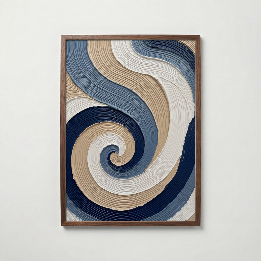 Indigo Spiral Poster – valnötsram