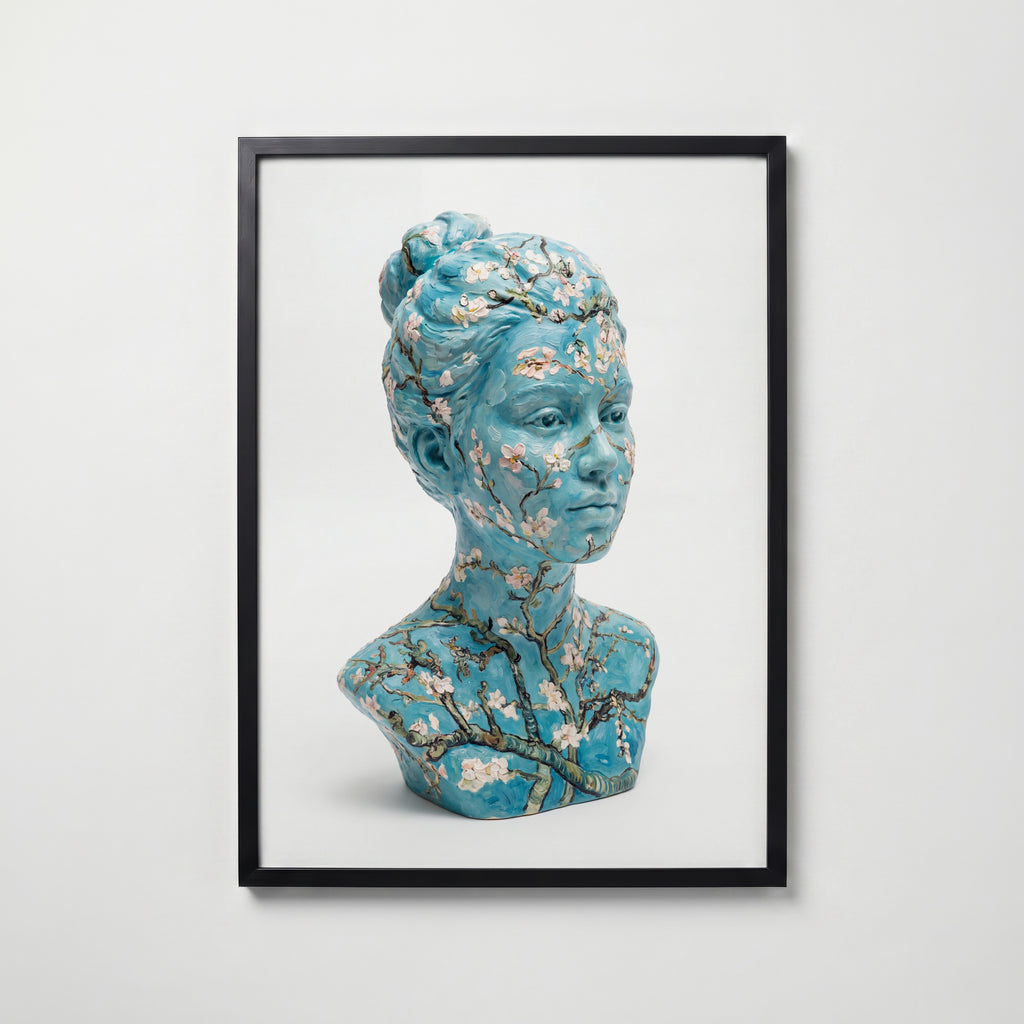 Almond Blossom Bust Poster – svart ram