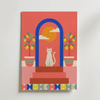 Cat Under the Blue Arch Poster – canvas utan passepartout