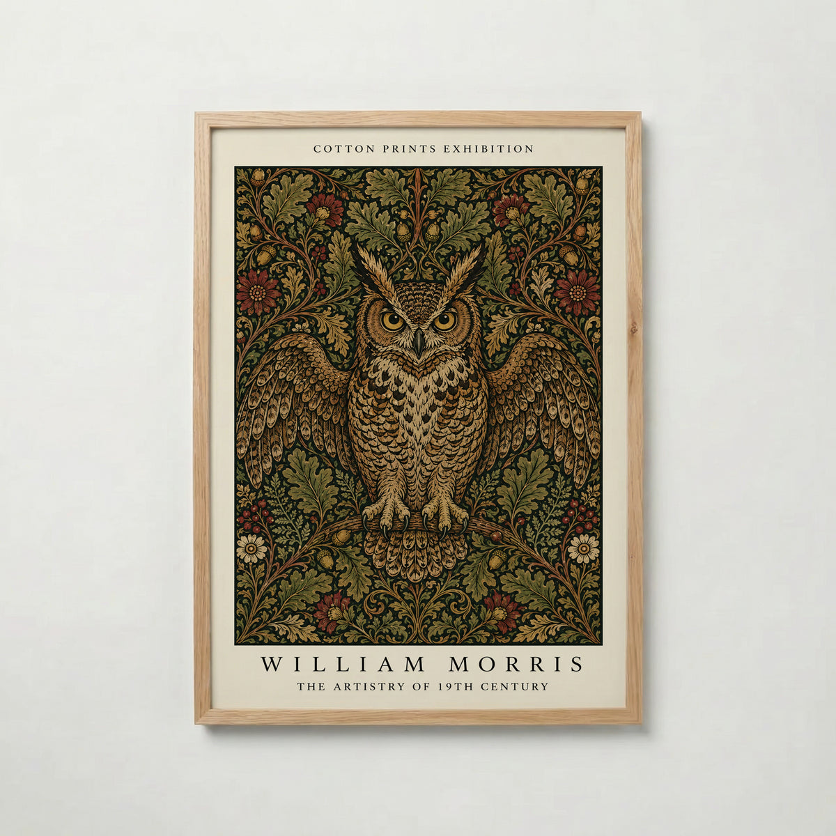 Owl in the Oaks William Morris Poster