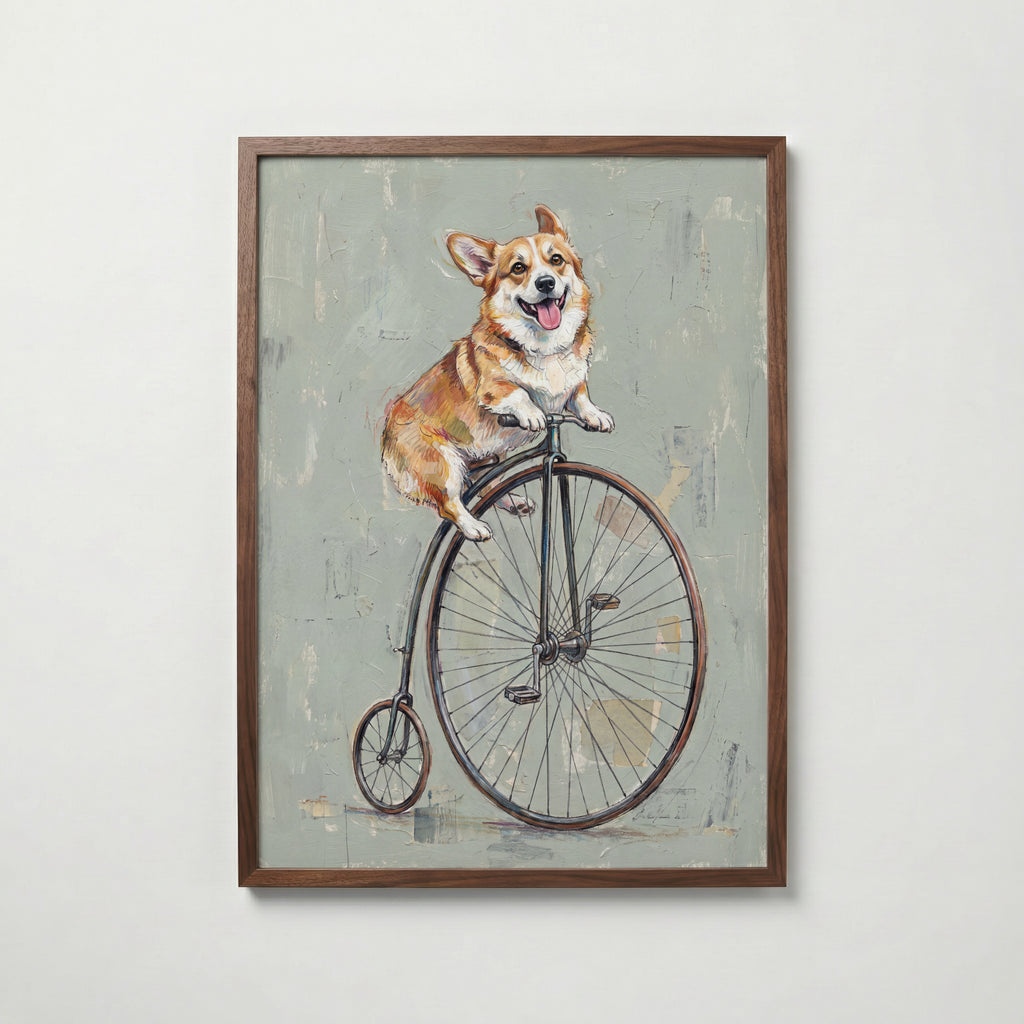 Penny-Farthing Corgi Poster – valnötsram