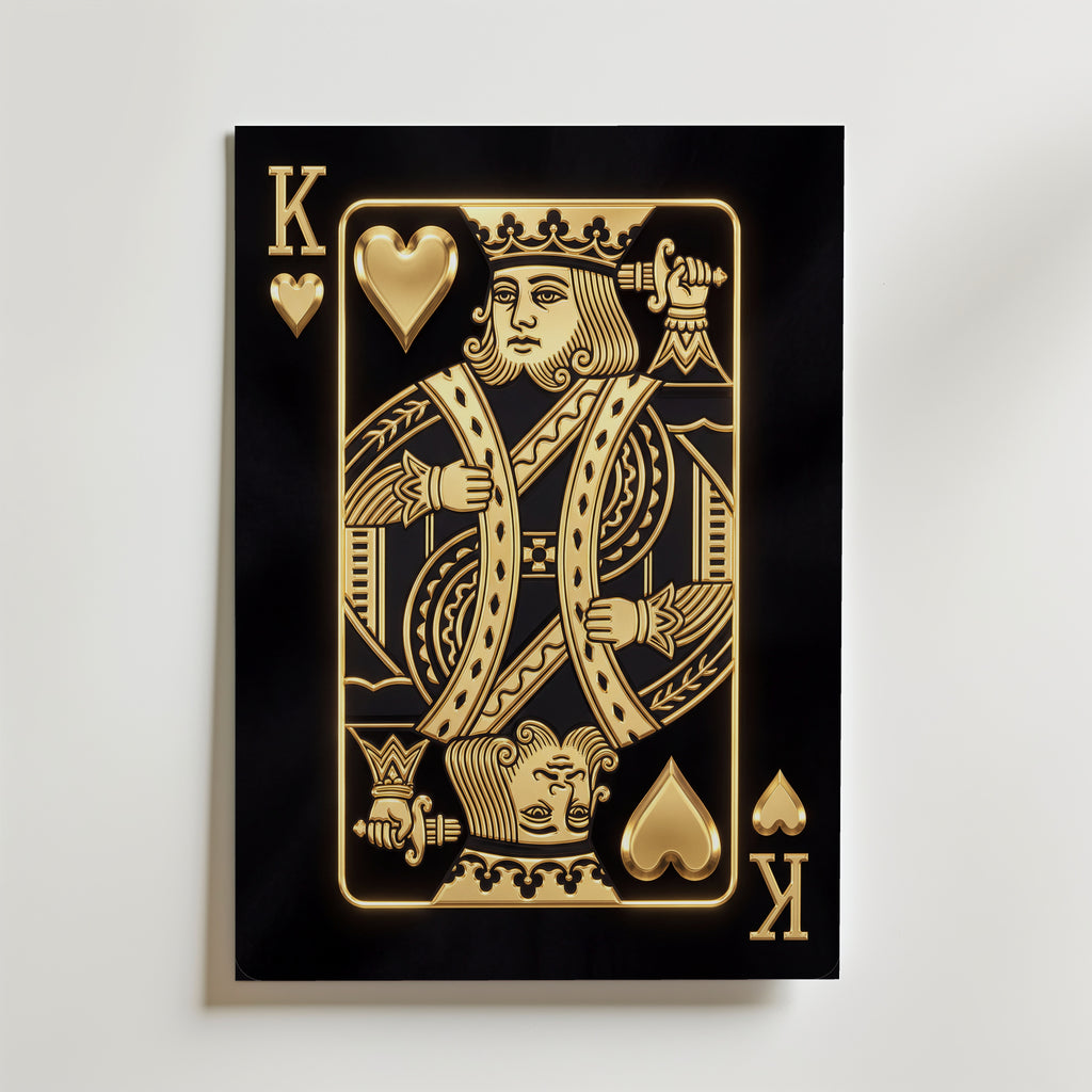The Golden King of Hearts Poster – canvas utan passepartout