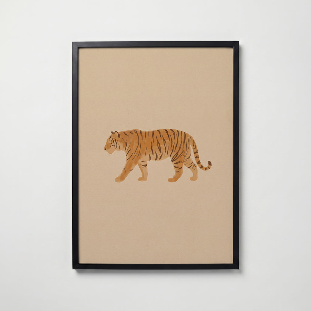 Tiger Stroll Poster – svart ram