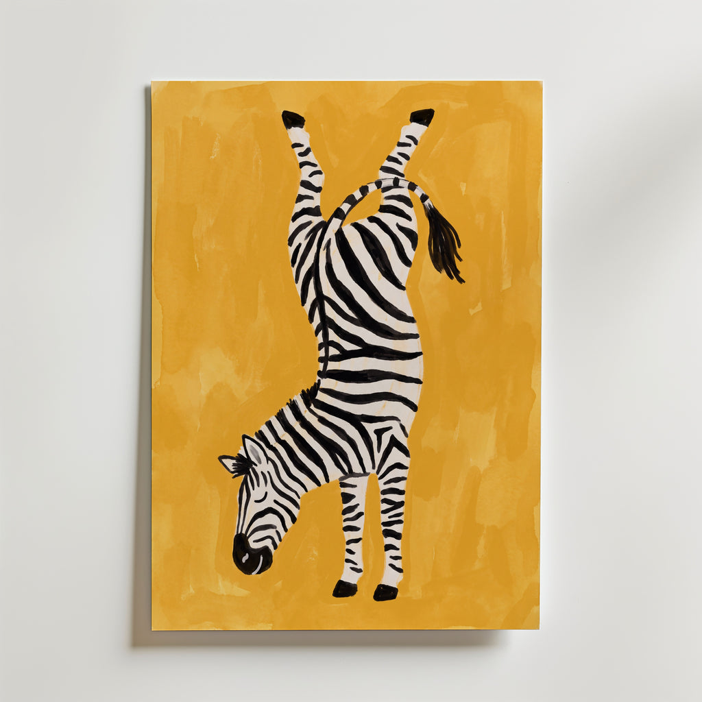 Upside Down Zebra Poster – canvas utan passepartout