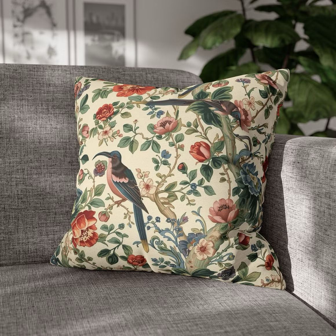 Kuddfodral William Morris - Floral Birds