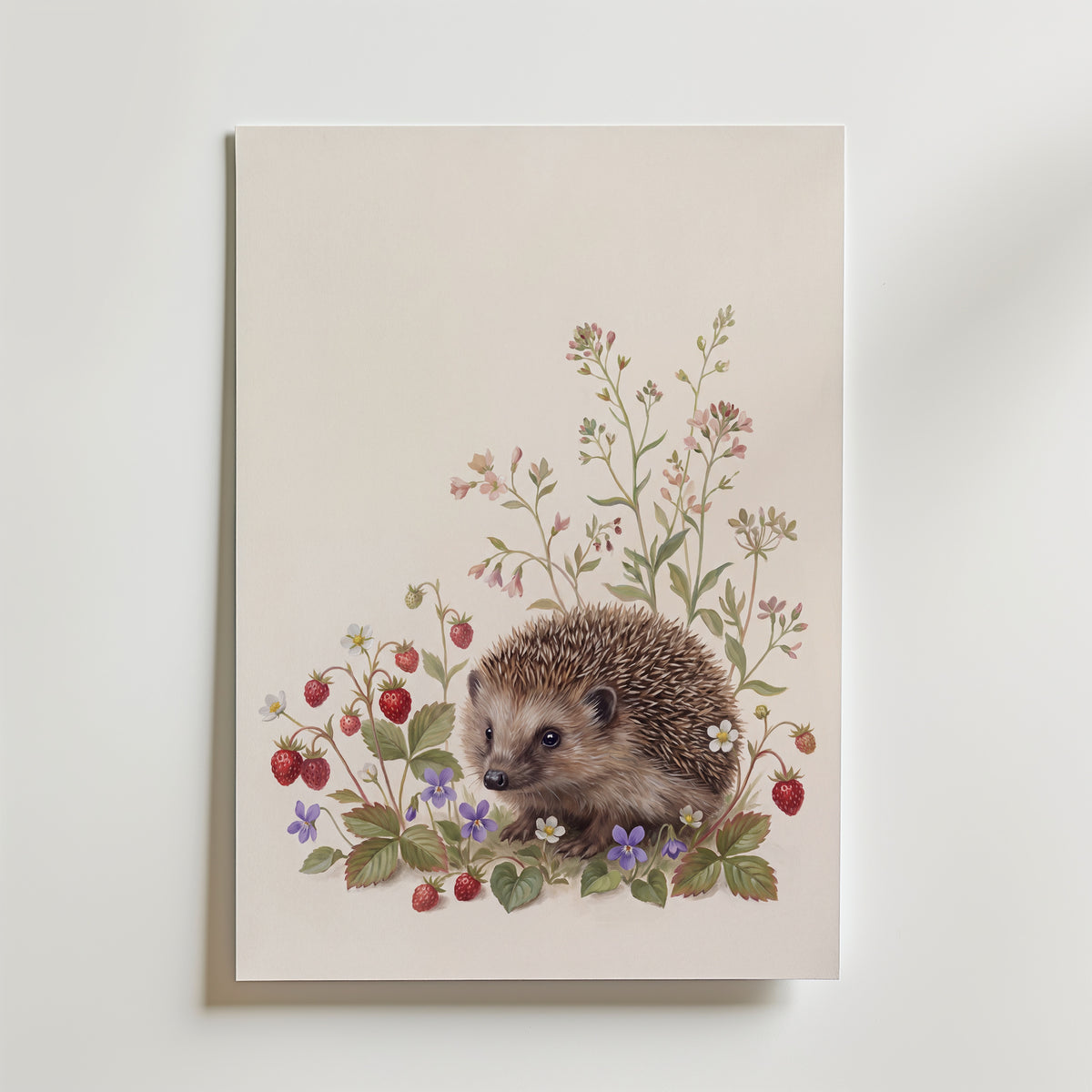 William Morris Hedgehog Among Wild Strawberries Poster – canvas utan passepartout
