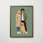 Flat Portrait-poster i valnötsram