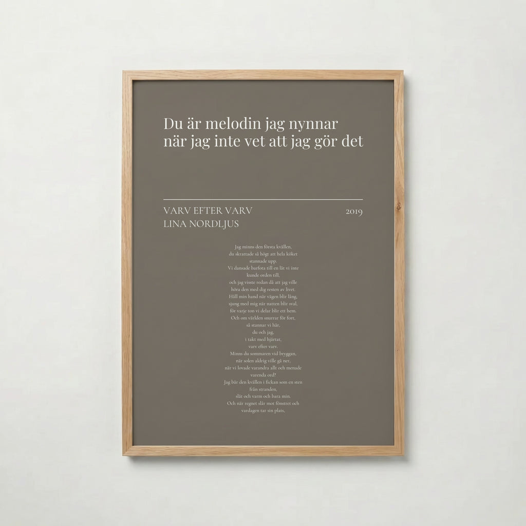 Personlig låttextposter i ekram