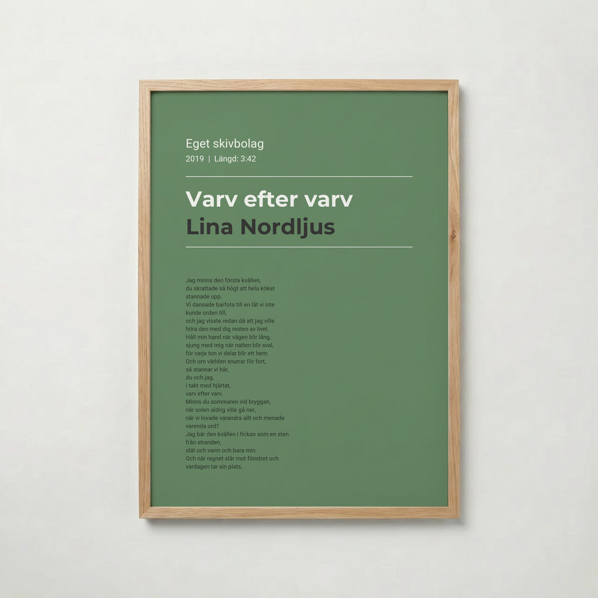 Personlig låttextposter klassisk salvia i ekram