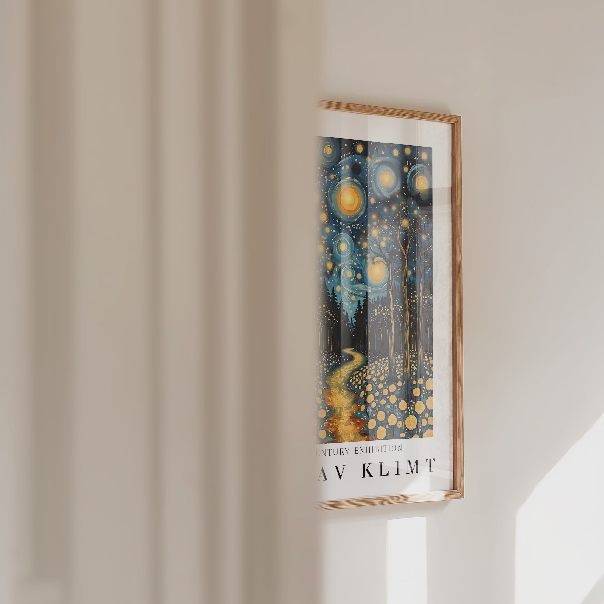 Gustav Klimt Starlit Forest Path Poster – väggvideo