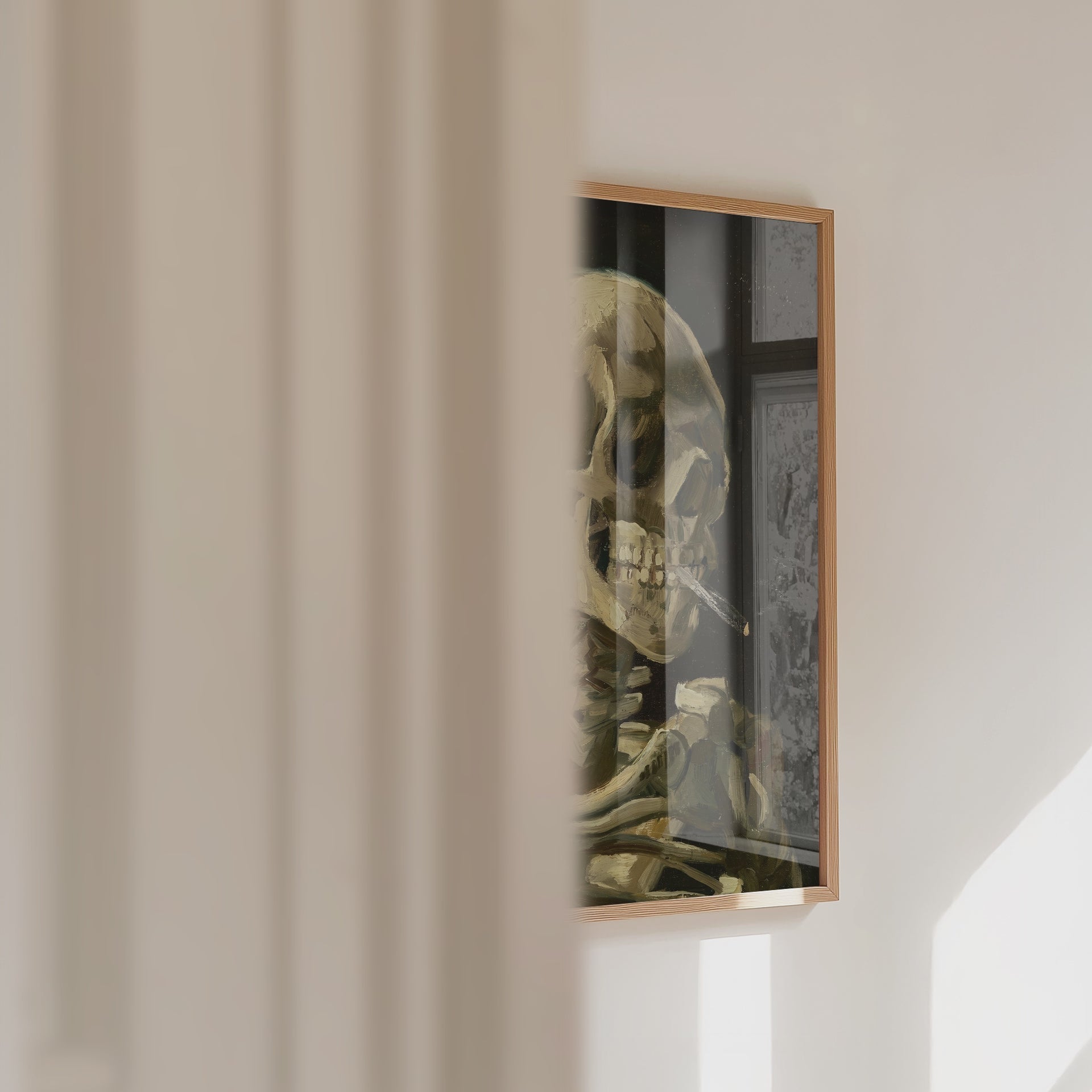 Van Gogh Skeleton With Burning Cigarette Poster – väggvideo