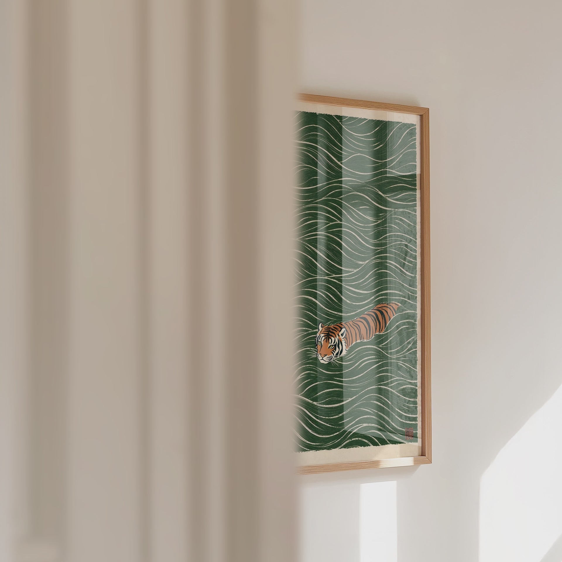 Swimming Tiger Poster – väggvideo